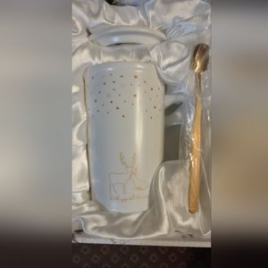 Large reindeer mug with spoon
